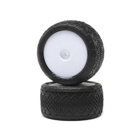 Losi kolo s pneu BK Bar, zadní, bílý disk (2): Mini-B