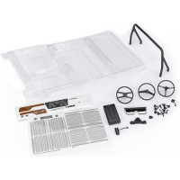 Traxxas belső világos a TRX-4 Chevrolet Blazer 1969-1972-es TRX-4 Chevrolet Blazerhez, klipszes rögzítő rendszerrel. Tiszta belső tér - festést igényel. A csomag tartalmazza a belső kádat, a mock-up tartozékokat (védőkeret, műszerfal, kormánykerék, váltó és középső panel), részletező matricákat. 