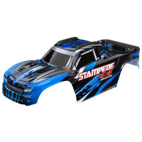 Traxxas Stampede 4X4 Brushless test kék (nincs sponseal). Festett, összeszerelt karosszéria, beleértve a rugó nélküli rögzítő konzolt is.