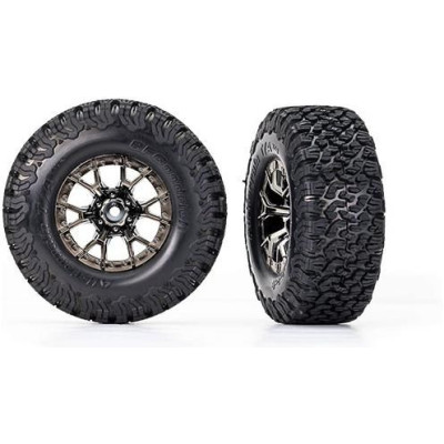 Traxxas kolo 2.2/3.0", disk Raptor R černý chrom, pneu BFGoodrich T/A KO2 (2) (2WD přední)