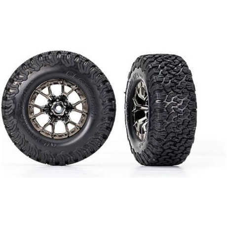 Traxxas kolo 2.2/3.0", disk Raptor R černý chrom, pneu BFGoodrich T/A KO2 (2) (2WD přední)