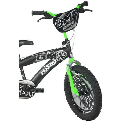 DINO Bikes - Dětské kolo 16" BMX černé/zelené