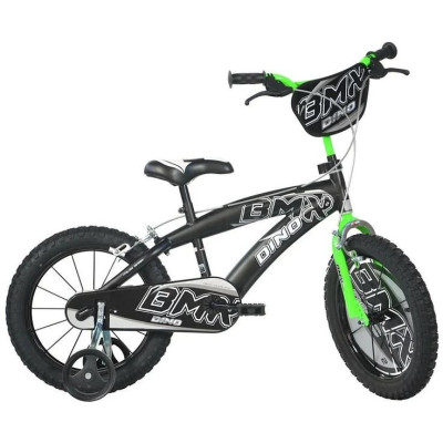 DINO Bikes - Dětské kolo 16" BMX černé/zelené