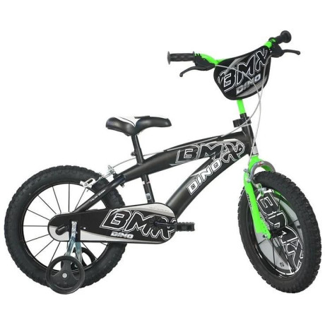DINO Bikes - Dětské kolo 16" BMX černé/zelené