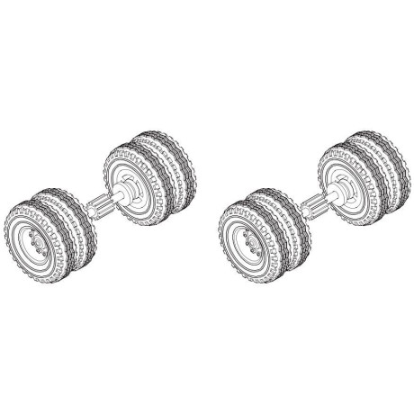 Turbo Racing Upgrade kovový set zadních kol C50 2 ks