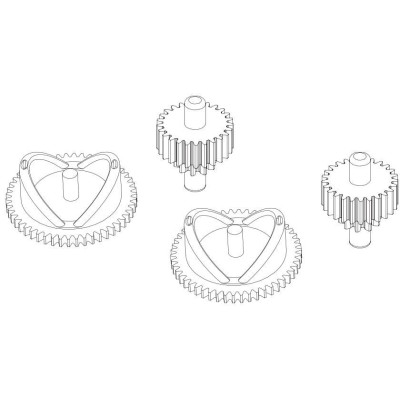 Turbo Racing Převody zvedacího mechanizmu C50 2 + 2 ks