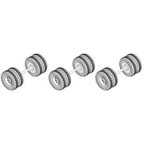 Turbo Racing Set zadních kol přívěsu C50 3 ks