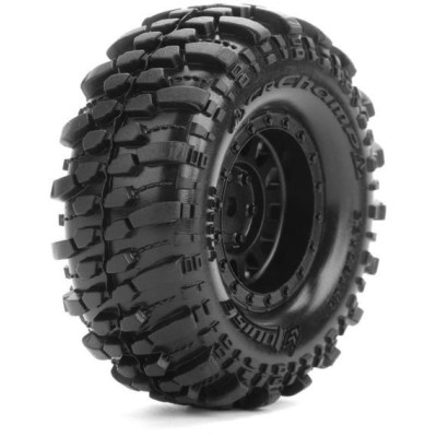 CR-CHAMP 1.0 - Kompletní 1/18 a 1/24 crawler kola s černými disky pro 7mm hex, 2 ks