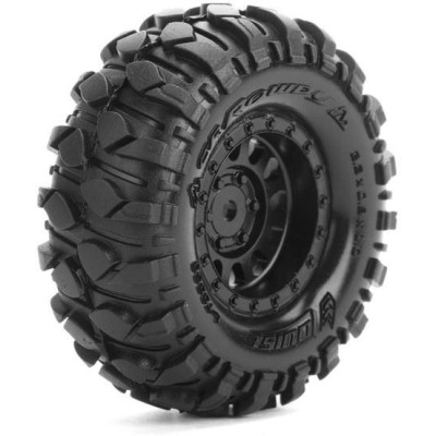 CR-ROWDY 1.0 - Kompletní 1/18 a 1/24 crawler kola s černými disky pro 7mm hex, 2 ks