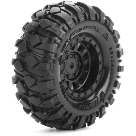 CR-ROWDY 1.0 - Kompletní 1/18 a 1/24 crawler kola s černými disky pro 7mm hex, 2 ks