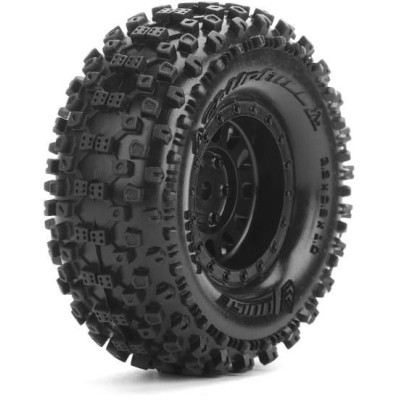 CR-UPHILL 1.0 - Kompletní 1/18 a 1/24 crawler kola s černými disky pro 7mm hex, 2 ks