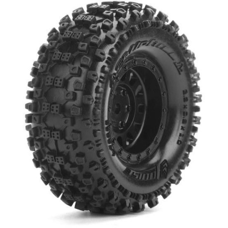 CR-UPHILL 1.0 - Kompletní 1/18 a 1/24 crawler kola s černými disky pro 7mm hex, 2 ks