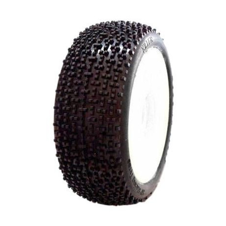 1/8 KILLER COMPETITION OFF ROAD gumy nalepené gumy, SOFT směs, bílé disky, 2ks.