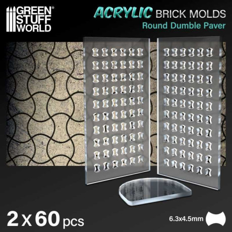 Acrylic molds - Round Dumble Paver 1:35 / Akrylové formy - Dlažba vlny