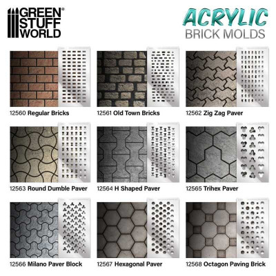 Acrylic molds - Hexagonal Paver 1:35 / Akrylové formy - Šesťhranná dlažba