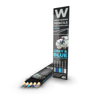 WATERCOLOR PENCIL SET GREY & BLUE: SHADING & EFFECTS SET