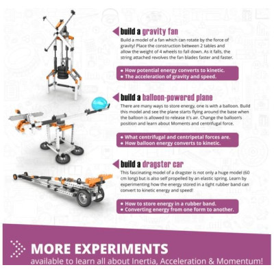 Engino Stem Newtonovy zákony setrvačnost, hybnost, kinetická a potenciální energie