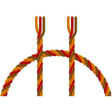 Kabel třížilový silikonový kroucený tlustý JR 0.25mm2