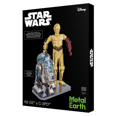 Metal Earth Luxusná oceľová stavebnica Star Wars - C-3PO + R2-D2 Box verze