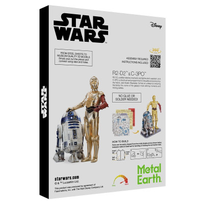 Metal Earth Luxusná oceľová stavebnica Star Wars - C-3PO + R2-D2 Box verze