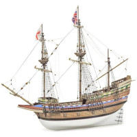 1:64 méretarányú készlet a nem úszó Mantua Model Mayflower 1609-ből. A Mayflower az angliai Plymouthból 1620-ban az Újvilágba tartó angol puritánok, az úgynevezett zarándokok szolgálatában állt. Tartalmazza az építőanyagokat, lézervágott alkatrészeket, különböző szerelvényeket, kötélzetet, terveket stb.