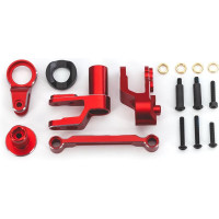 Tuning alkatrész Traxxas Maxx Slash RC autóhoz: kormánymű tartós 6061-T6 alumíniumból készült, piros eloxált a tökéletes megjelenésért. Növeli a modell kormányzás erősségét és pontosságát. Kompatibilis a TRA10247 alumínium kormánykarral is.