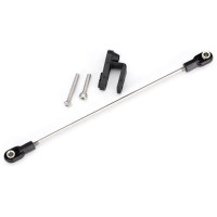 Pótalkatrész Traxxas Spartan SR RC modellautóhoz: kormányrúd. Összeszerelve. Tartalmazza a szervókart, 3x22mm BCS csavart (rozsdamentes acél) és 3x15mm CS csavart (rozsdamentes acél).