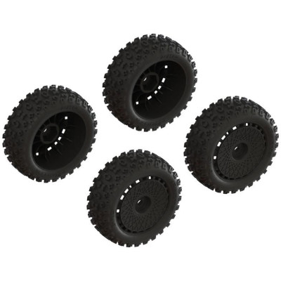 Arrma kolo s pneu dBoots 2-HO, disk černý (2)