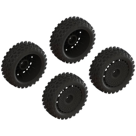 Arrma kolo s pneu dBoots 2-HO, disk černý (2)