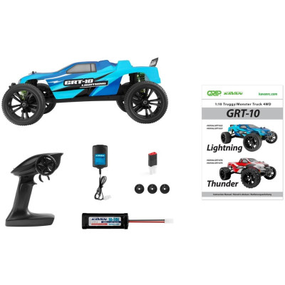 KAVAN GRT-10 Lightning 2,4 GHz 4WD Truggy 1:10 - Modrý - RTR