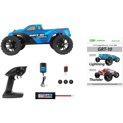 KAVAN GRT-10 Thunder 2,4 GHz 4WD Monster Truck 1:10 - Modrý - RTR