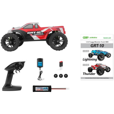 KAVAN GRT-10 Thunder 2,4 GHz 4WD Monster Truck 1:10 - Červený - RTR
