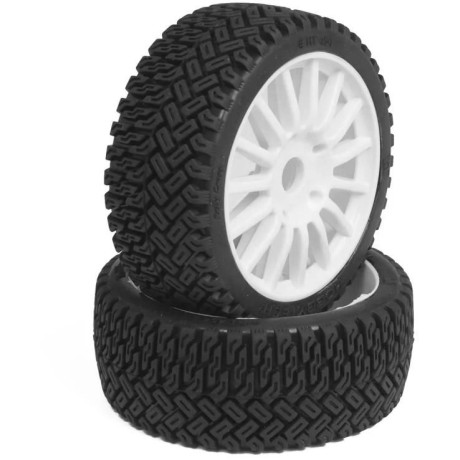 RALLYCROSS nalepené gumy, bílé disky, 2ks.