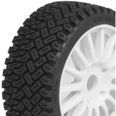 RALLYCROSS nalepené gumy, bílé disky, 2ks.