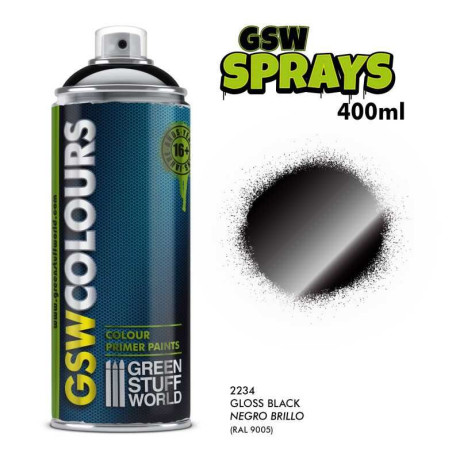SPRAY Primer Colour Gloss Black 400ml / SPRAY Základný náter, farba lesklá čierna 400ml