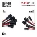 Rýchlospojka konektor JST SM 22AWG 150+150mm 2-pinová 6 párov