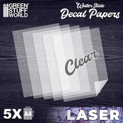LASER Waterslide Decal A4-CLEAR (pack x5) / LASER vodolepka A4-ČÍRA (balenie x5)