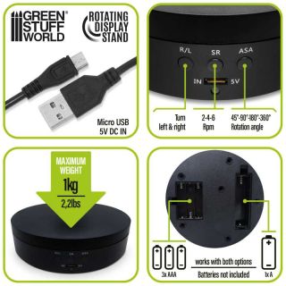 Rotary turnplate 136mm USB/Batteries / Otočný podstavec 136 mm USB/Batérie