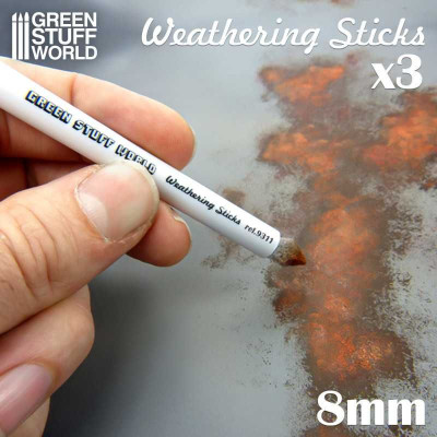 Weathering Sticks 8mm (set 3pc) / Weathering paličky 8mm (sada 3 ks)