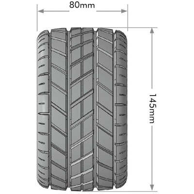 MT-ROCKET SPEED 1/8, 0 a 1/2 offset 17mm odnímatelný hex, Černé disky, 2 ks