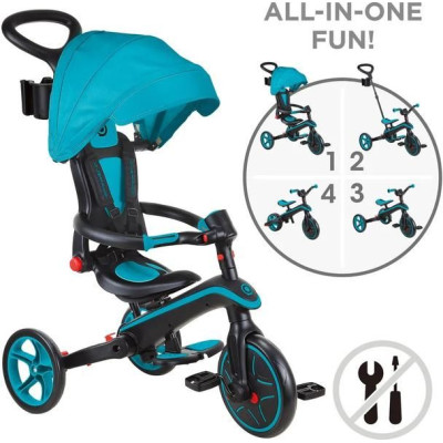 Globber - Tříkolka Explorer Trike 4in1 skládací Teal