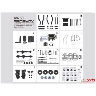 Killerbody šasi Mercury 1:10 (pro LC70)