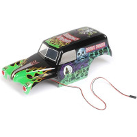 Pótalkatrész RC modell autóhoz Losi Mini LMT: karosszéria Grave Digger festett.