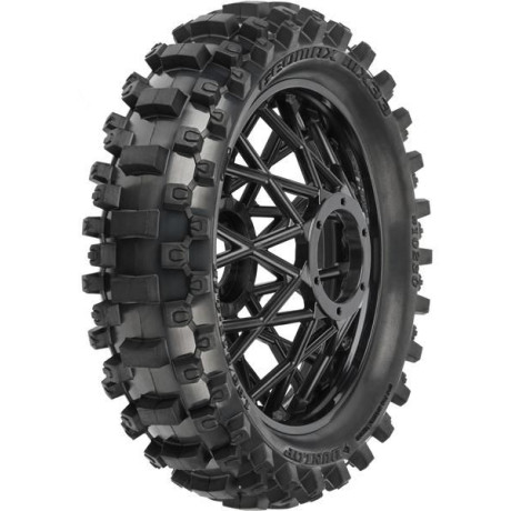 Pro-Line kolo s pneu Dunlop Geomax MX33 V2 Bead CR4 zadní, disk černý: PM-MX