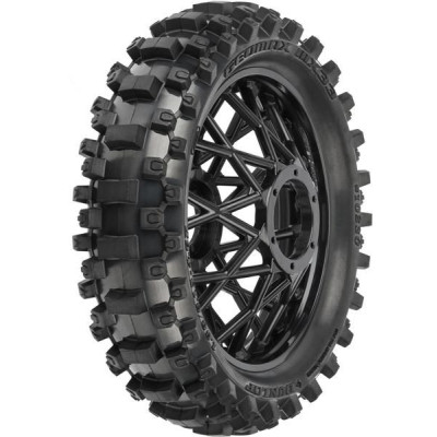Pro-Line kolo s pneu Dunlop Geomax MX33 V2 Bead CR4 zadní, disk černý: PM-MX