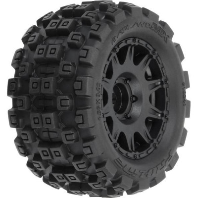 Pro-Line kolo 1:18 Badlands MX 1.85" F/R MTD, disk H12 černý: Granite GROM