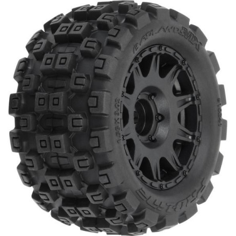 Pro-Line kolo 1:18 Badlands MX 1.85" F/R MTD, disk H12 černý: Granite GROM
