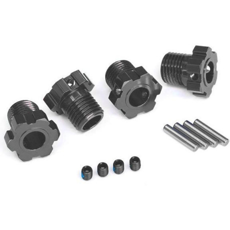 Traxxas náboj kola 17mm drážkovaný hliníkový šedý (4)