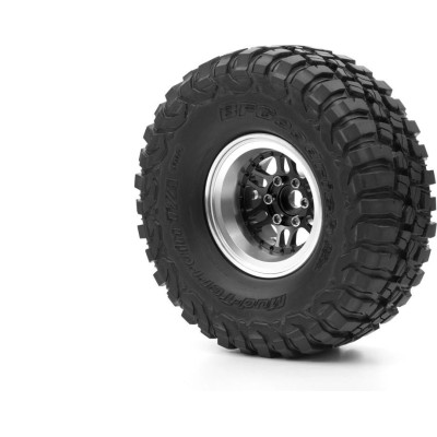 1.9'' Hliníkové beadlock disky offset -10 mm pro 1/10 crawler/expedice černé - 2 ks