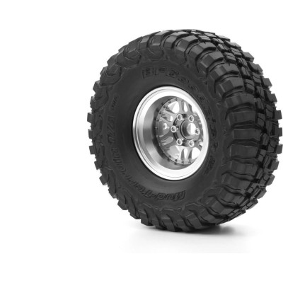 1.9'' Hliníkové beadlock disky offset -10 mm pro 1/10 crawler/expedice stříbrné - 2 ks